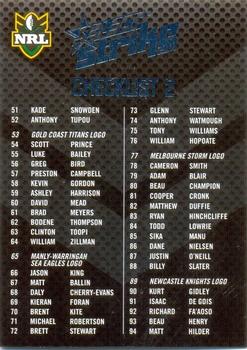 2011 NRL Strike #002 Checklist 2 Front
